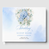 Vintage Boho Blaue Blumen Eukalyptus Gästebuch (Vorderseite)