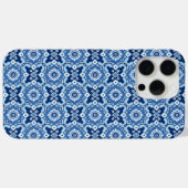 Vintage Boho Blaues Blumenmuster Case-Mate iPhone Hülle (Rückseite (Horizontal))