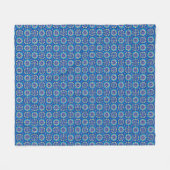 Vintage Boho Blaues Blumenmuster Fleecedecke (Vorderseite (Horizontal))