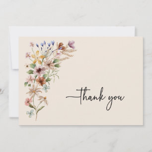 Vintage-Boho-Blumen-Dankeskarten Dankeskarte