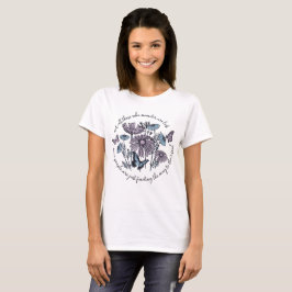 Vintage-Boho-Blumen und Schmetterlinge Zitat T-Shirt