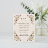 Vintage Boho-Blumendetails Begleitkarte (Stehend Vorderseite)