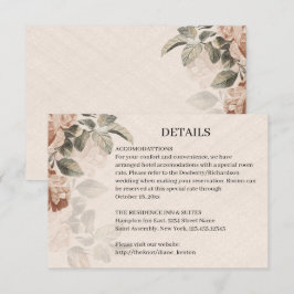 Vintage Boho Botanical Details Rustic Terracotta RSVP Karte