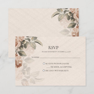 Vintage Boho Botanisch RSVP Rustikale Terrakotta Karte