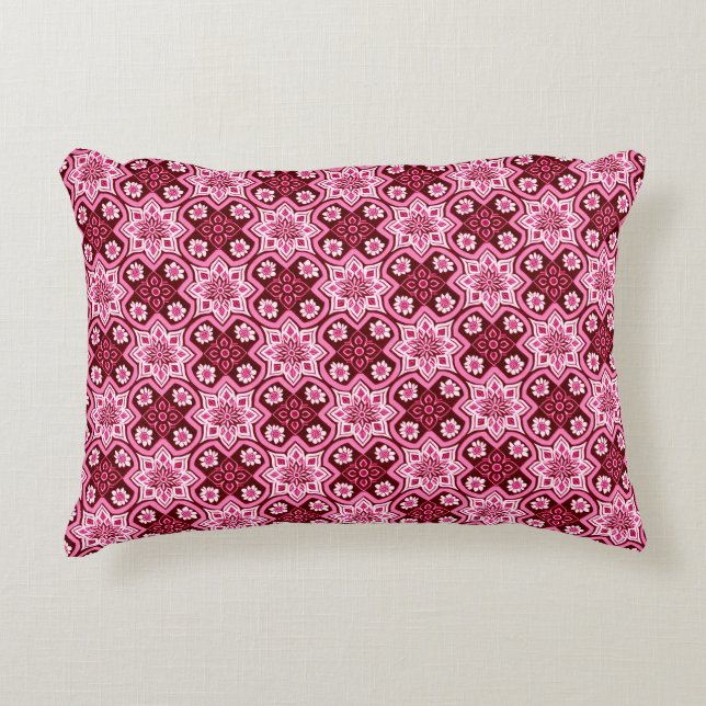 Vintage Boho Chic Blumenmuster Dekokissen (Vorderseite)