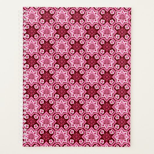 Vintage Boho Chic Blumenmuster Planer (Vorderseite)