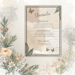 vintage Boho Chic Grünzeug Hochzeit Begleitkarte