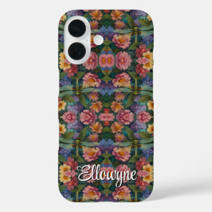 Vintage Boho-Chic Pastell-Blumen-Garten-Libelle  iPhone 16 Hülle