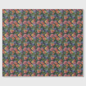 Vintage Boho-Chic Pastell-Blumen-Garten-Libelle Geschenkpapier (Flach)