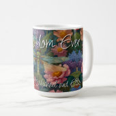 Vintage Boho-Chic Pastell-Blumen-Garten-Libelle  Kaffeetasse (VorderseiteRechts)