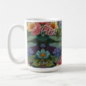 Vintage Boho-Chic Pastell-Blumen-Garten-Libelle  Kaffeetasse (Links)