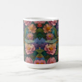 Vintage Boho-Chic Pastell-Blumen-Garten-Libelle  Kaffeetasse (Mittel)