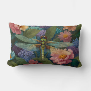 Vintage Boho-Chic Pastell-Blumen-Garten-Libelle Lendenkissen