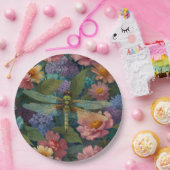 Vintage Boho-Chic Pastell-Blumen-Garten-Libelle Pappteller (Party)