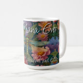Vintage Boho Chic Pastell Blumen Libelle Oma Kaffeetasse (VorderseiteRechts)