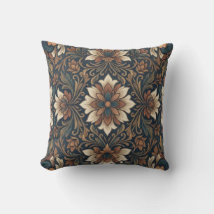 Vintage-Boho-Damask-Blumenmedaillon-Wurfmuster Kissen