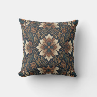 Vintage-Boho-Damask-Blumenmedaillon-Wurfmuster Kissen