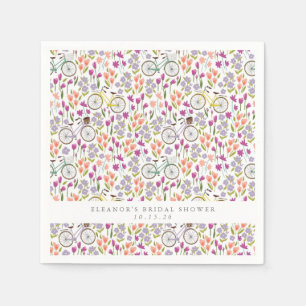 Vintage Boho Fahrrad Florales Benutzerdefiniertes  Serviette