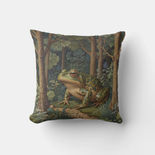 Vintage Boho Frosch Wald Forst Kissen