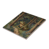 Vintage Boho-Frosch Wald Waldlandschaft Fliese (Seite)