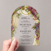 Vintage Boho Grapes Arch Muslim Wedding Acryleinladungen (Insitu (Handheld))