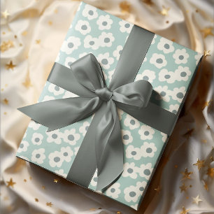 Vintage Boho Handgezeichnete Groovy Blumen Geschenkpapier