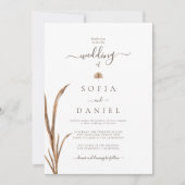 Vintage Boho Herbstwasserfarbenhochzeit Einladung (Vorderseite)