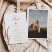 Vintage Boho Herbstwasserfarbenhochzeit Einladung