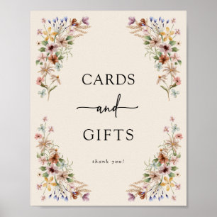 Vintage-Boho-Karten- und Geschenke-Schild Poster