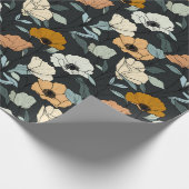 Vintage Boho Mohnblumen Muster Geschenkpapier (Ecke)