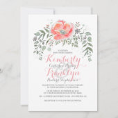 Vintage Boho Pink-Hochzeit Einladung (Vorderseite)