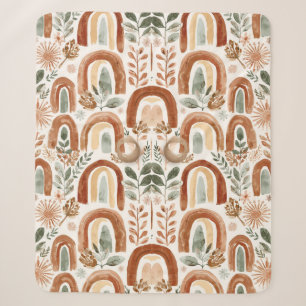 Vintage Boho Regenbogen  Sherpadecke