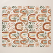 Vintage Boho Regenbogen  Sherpadecke (Vorderseite (Horizontal))