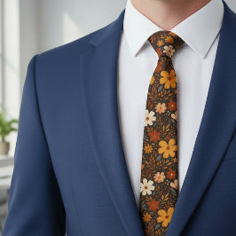 Vintage Boho Retro 70er Jahre Floral Krawatte