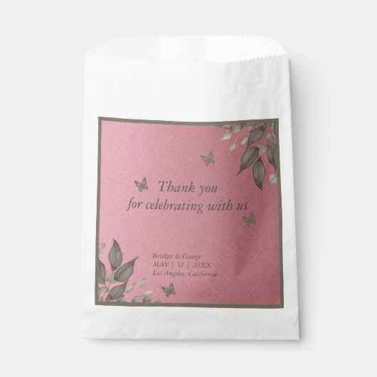 Vintage boho schicke Hochzeit danke Geschenktütchen (Vorderseite)