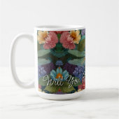 Vintage boho-schicke Pastell-Blütengarten-Libelle Kaffeetasse (Links)