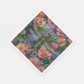 Vintage boho-schicke Pastell-Blütengarten-Libelle Serviette (Ecke)