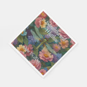 Vintage boho-schicke Pastell-Blütengarten-Libelle Serviette (Ecke)