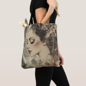 Vintage Boho Sideview Frauen und Halbmond Tasche (Von Nahem)