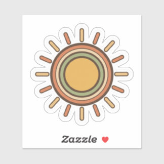 Vintage Boho Sonnenaufkleber – Retro Minimalistisc Aufkleber