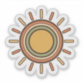 Vintage Boho Sun Sticker – Retro Minimal Earthy  (Vorderseite)