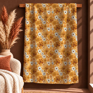 Vintage Boho Terrakotta Salbei Gänseblümchen Wurfd Sherpadecke