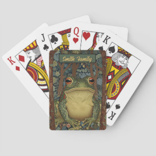 Vintage Boho-Wald-Frosch Spielkarten