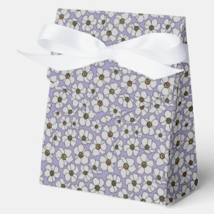 Vintage Boho Weiße Blumen Auf Lavendel Geschenkschachtel