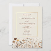 Vintage Boho Wildblumen Einladung Hochzeit (Vorderseite)