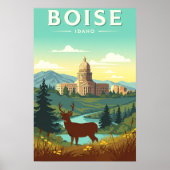 Vintage Boise Idaho Poster (Vorne)