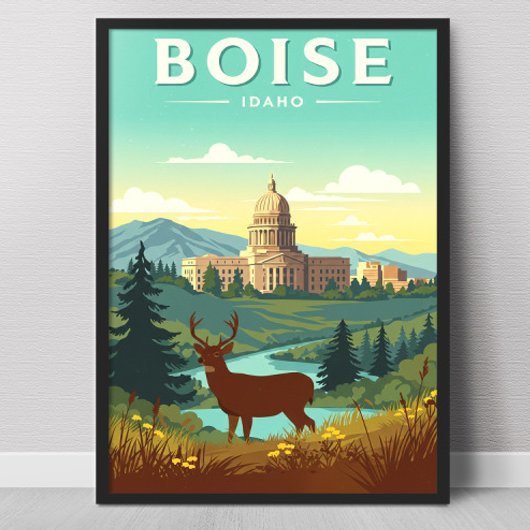Vintage Boise Idaho Poster