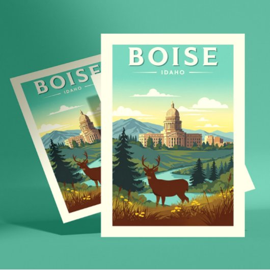Vintage Boise Idaho Postkarte