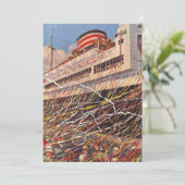 Vintage Bon Voyage-Party Einladung (Stehend Vorderseite)