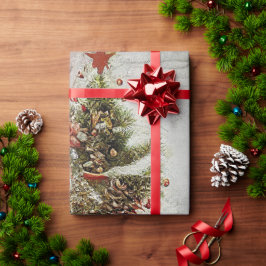 Vintage Bonbons, Blätter und Ornamente Weihnachten Geschenkpapier